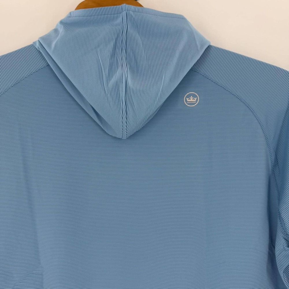 Peter Millar Crown Sport Mens XXL Etide Blue Stripe Performance Hoodie MF23EK45B - Picture 11 of 13